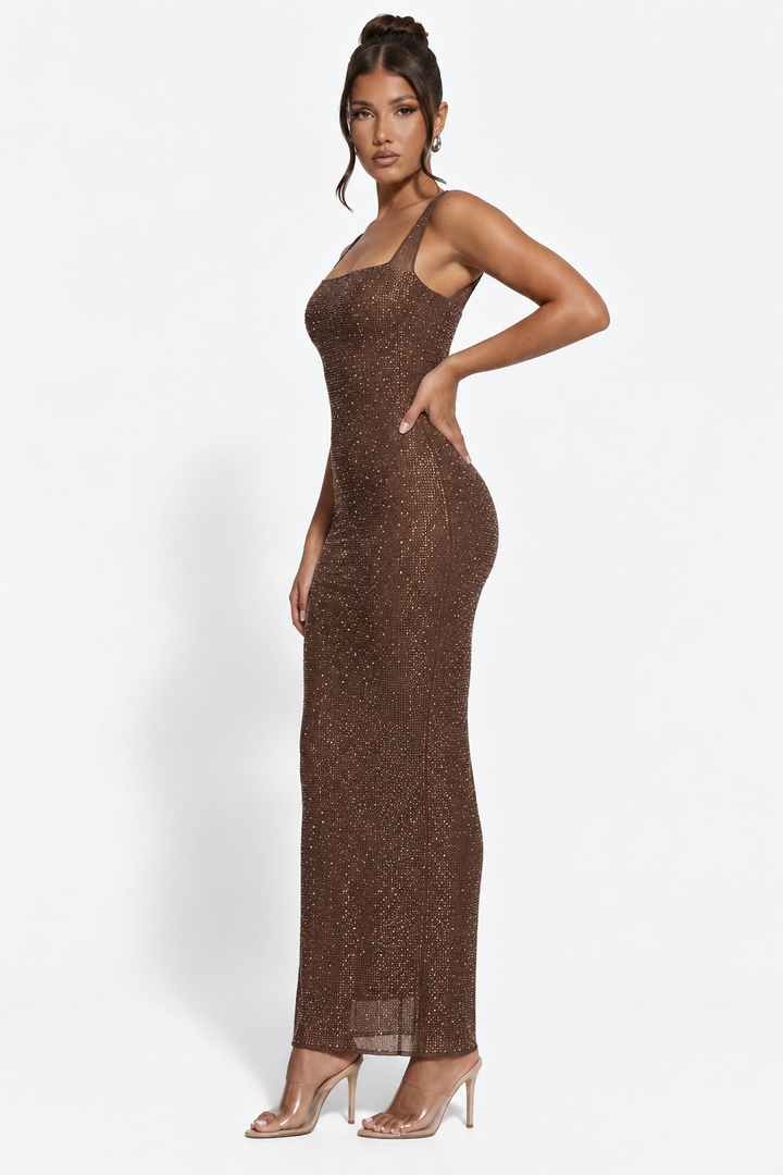 Shari | Maxi Dress with Cami Straps and Side Slit