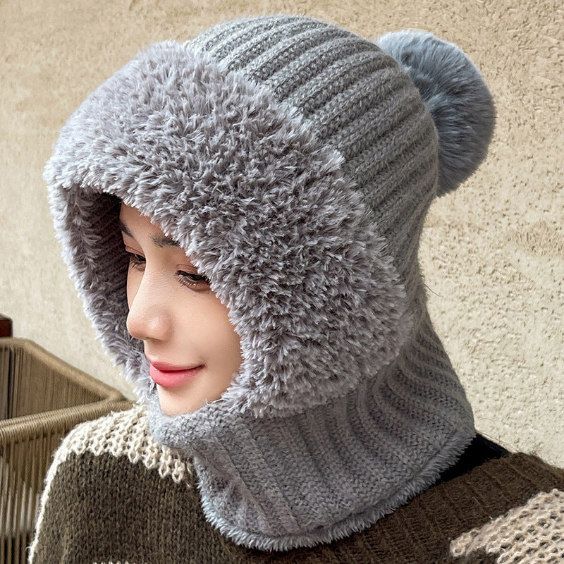 Knitted Hat and Scarf in One – Warm Windproof Hooded Scarf