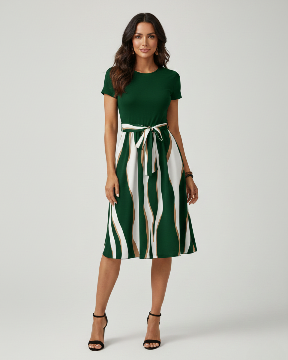 Elina | Midi Dress with Tie Band