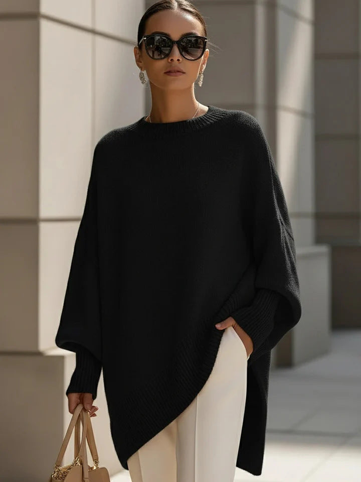 Thick Knit Pullover Jumper, Loose Fit Round Neck Top