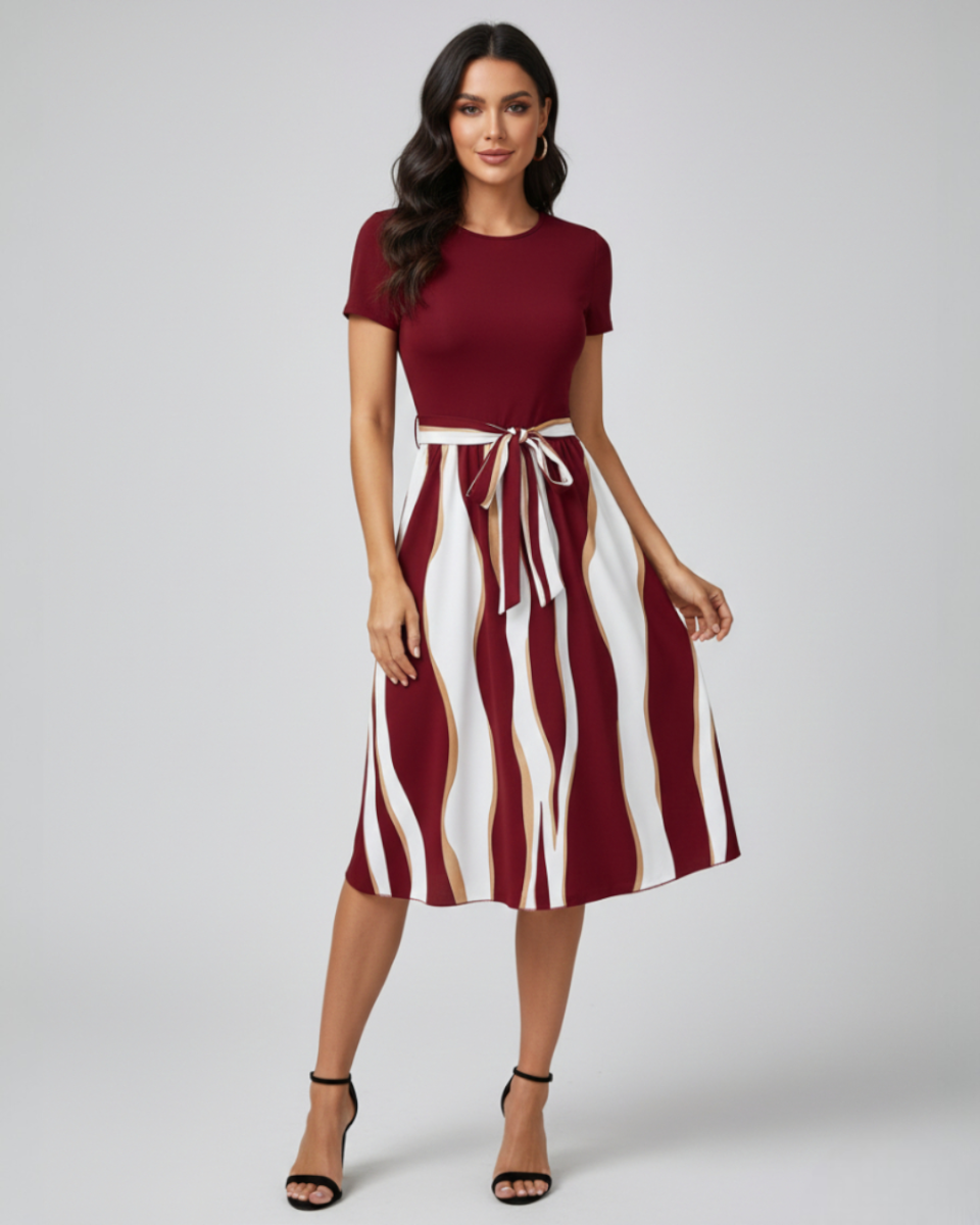 Elina | Midi Dress with Tie Band