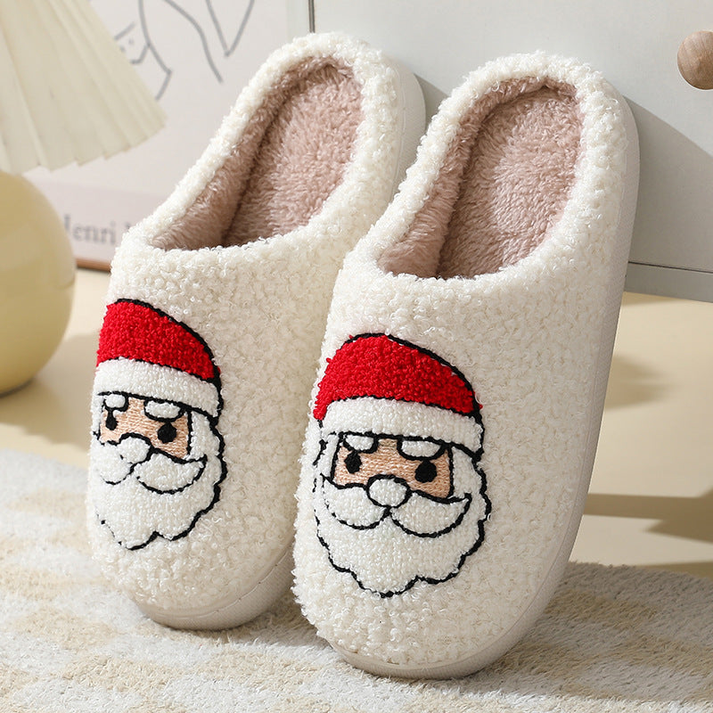 Christmas slippers with Santa, gingerbread and moose designs