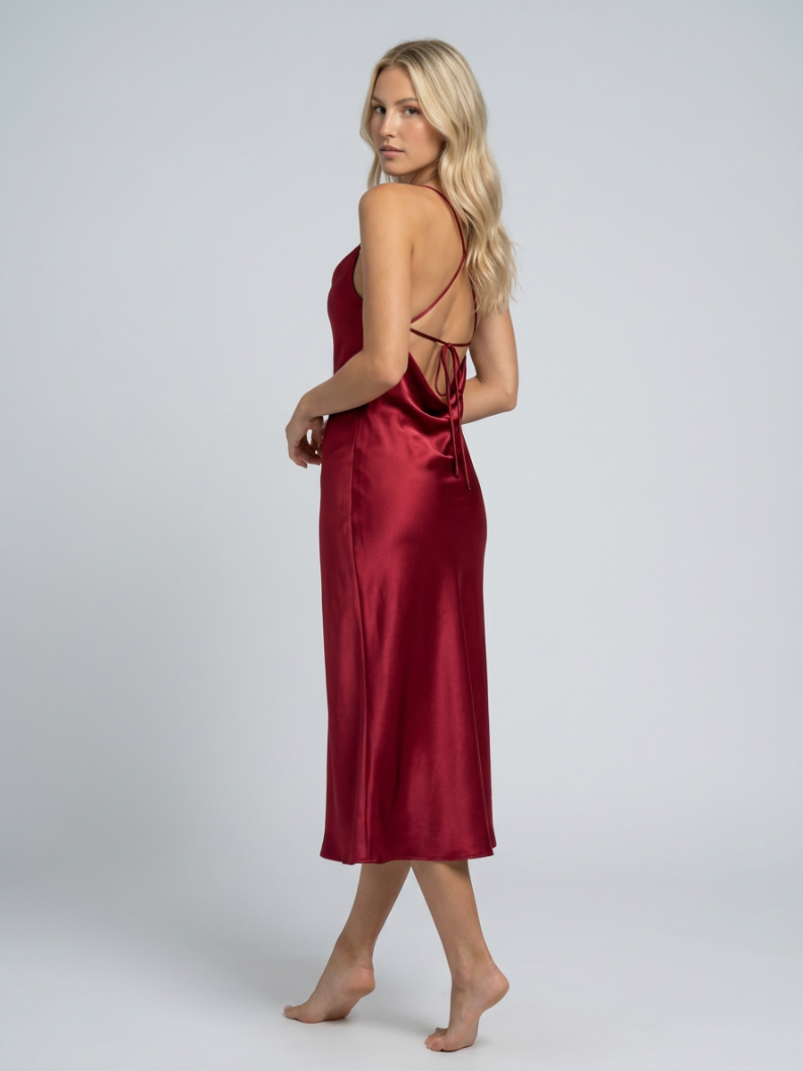 Sia | Cowl Neck Maxi Dress with Open Back