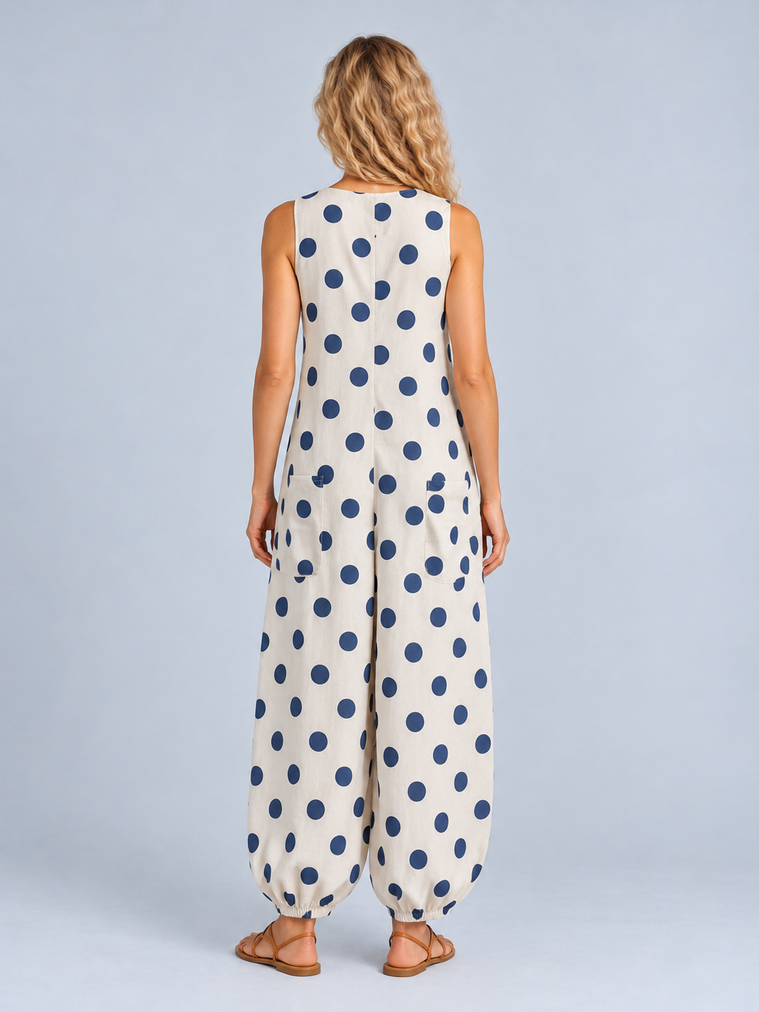 Benita | Polka Dot Wide-Leg Sleeveless Jumpsuit