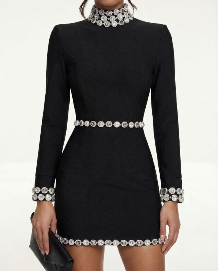 Caitlin | Mini Shift Dress with Embellished Trim