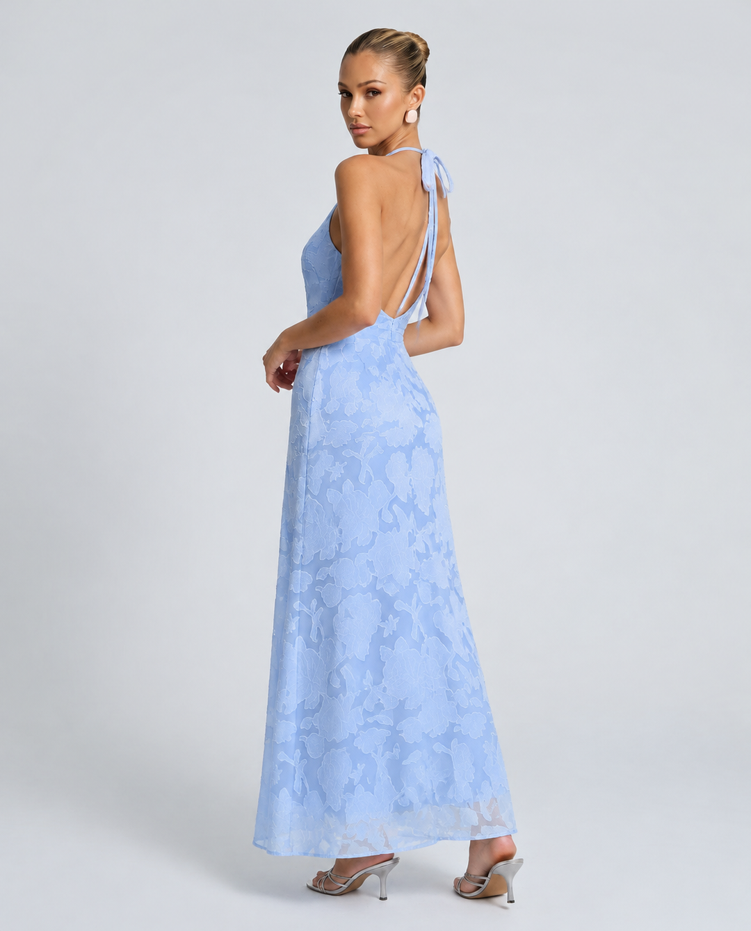 Imogen | Mock Neck Jacquard Maxi Dress