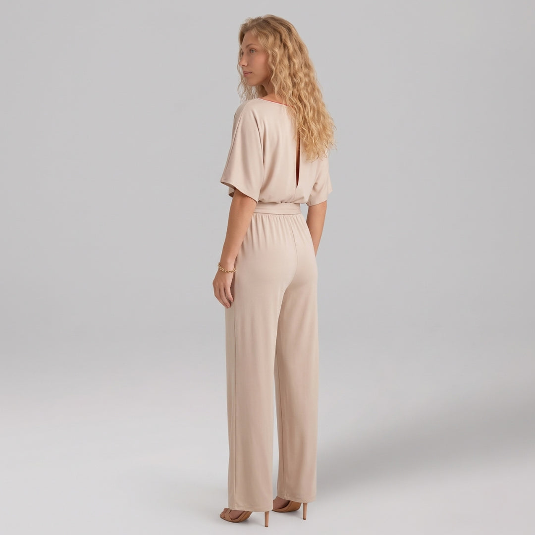 Luisa | V-Neck Jumpsuit with Waist Tie