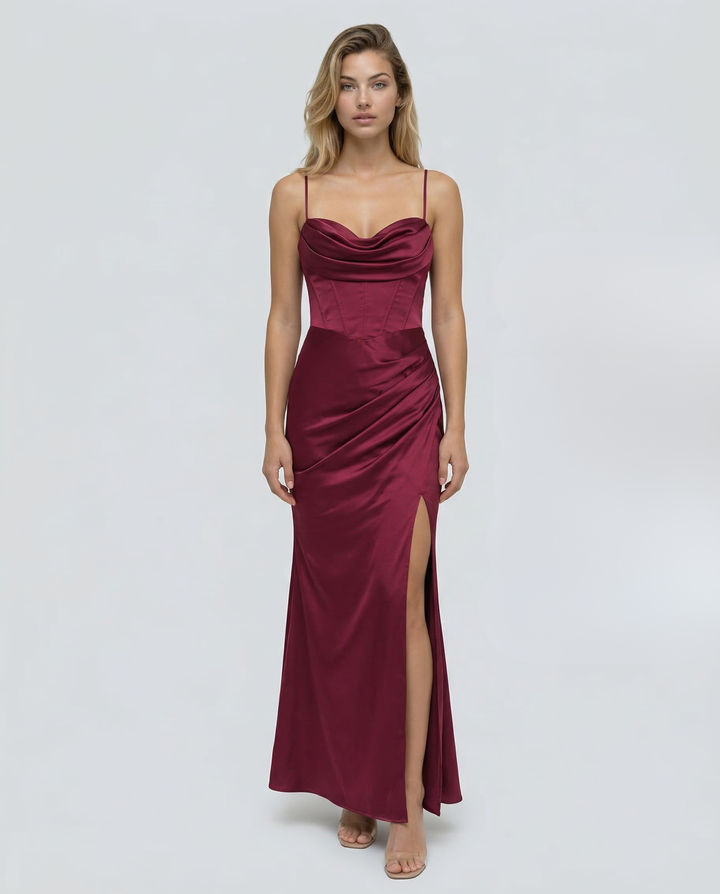 Evelina | Maxi Dress with Draped Bodice