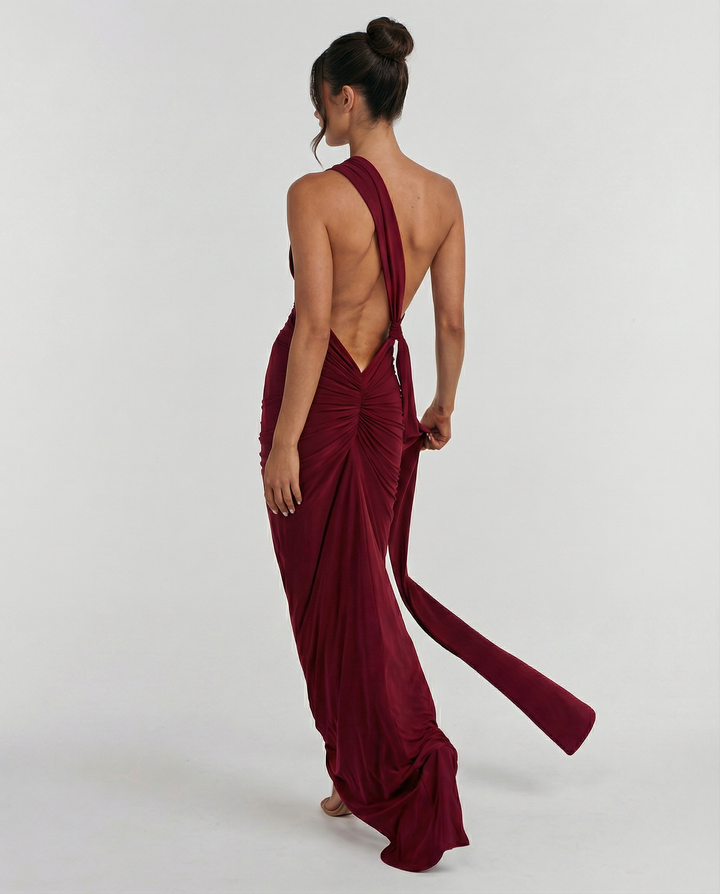 Ximena | Maxi Dress with One-Shoulder Open Back