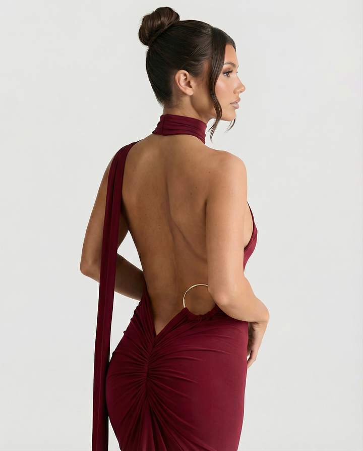 Ximena | Maxi Dress with One-Shoulder Open Back