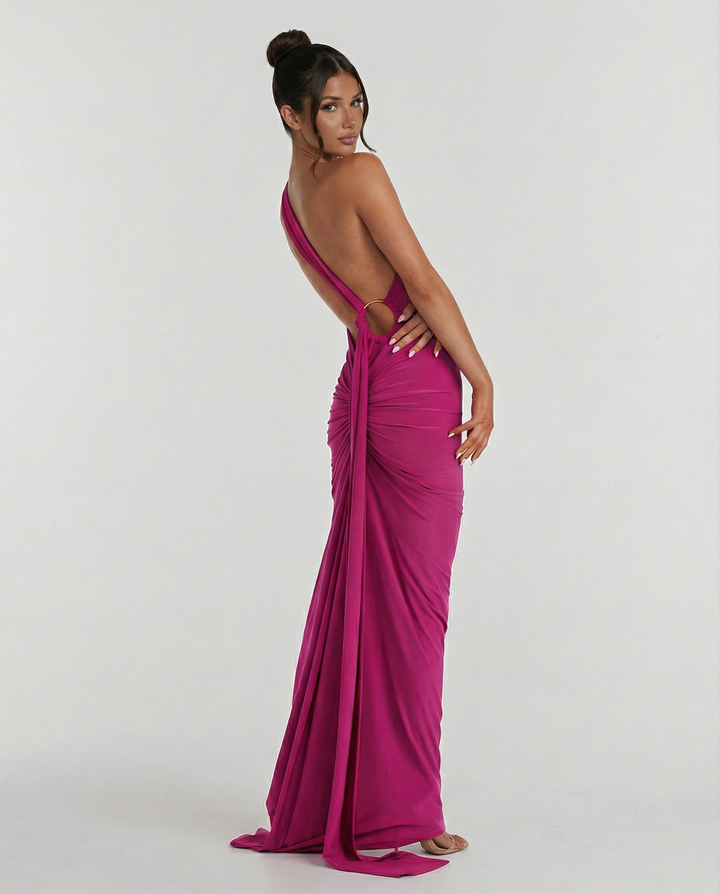 Ximena | Maxi Dress with One-Shoulder Open Back