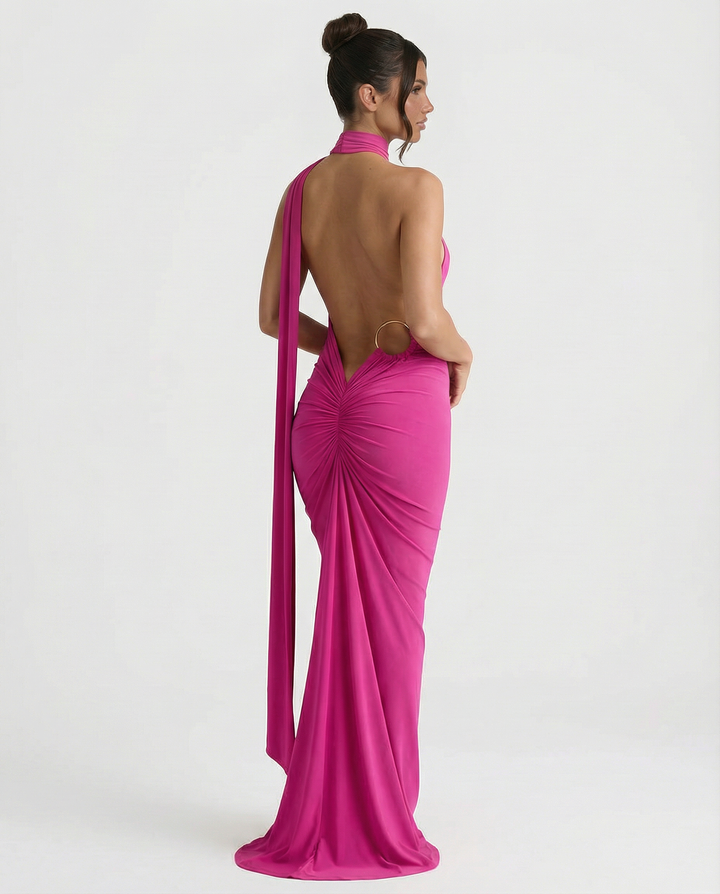 Ximena | Maxi Dress with One-Shoulder Open Back