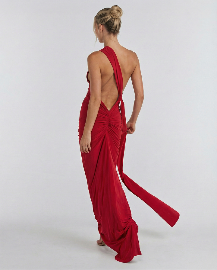Ximena | Maxi Dress with One-Shoulder Open Back