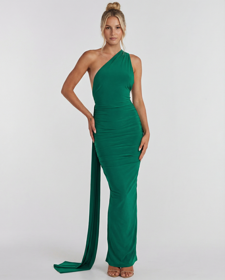 Ximena | Maxi Dress with One-Shoulder Open Back