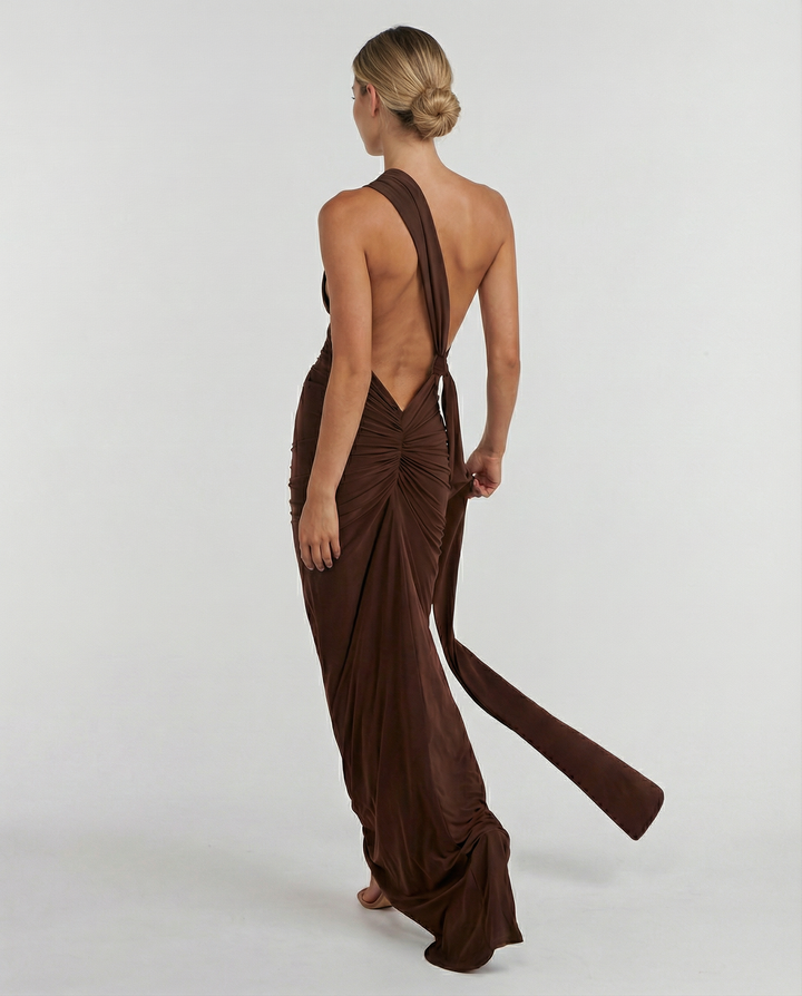 Ximena | Maxi Dress with One-Shoulder Open Back