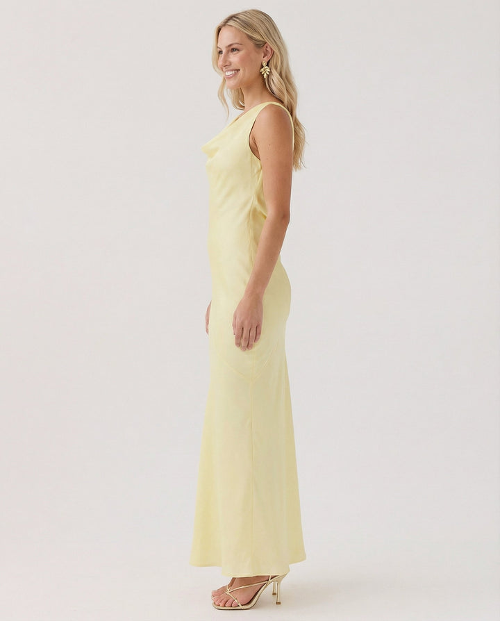 Muriel | Maxi Dress with Cowl Neck and Open Back