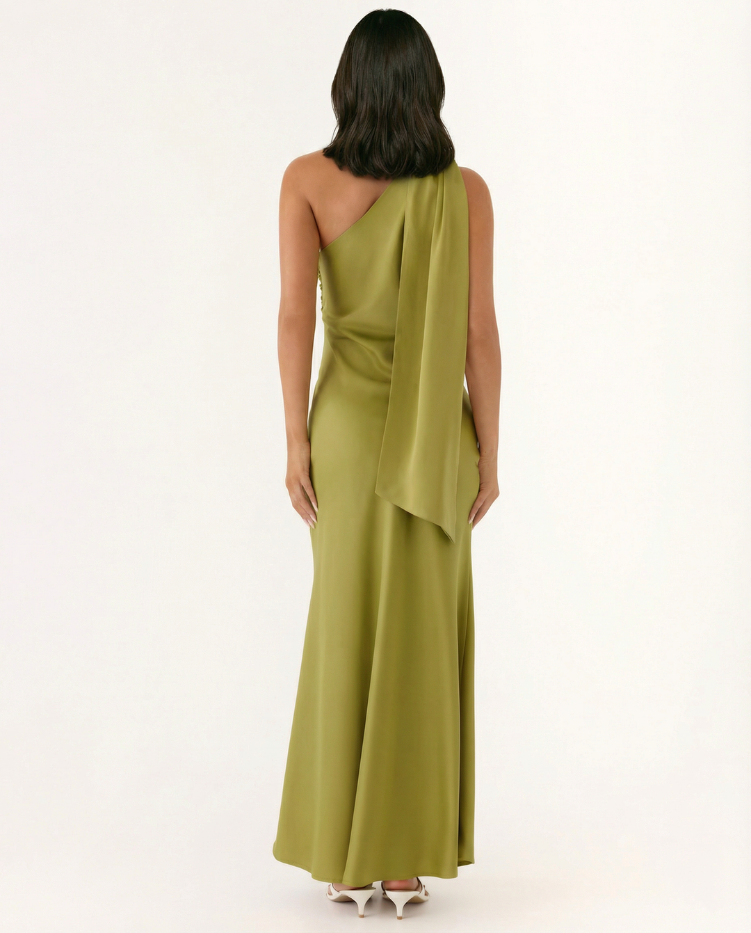 Jodie | One Shoulder Maxi Dress with Draped Detail