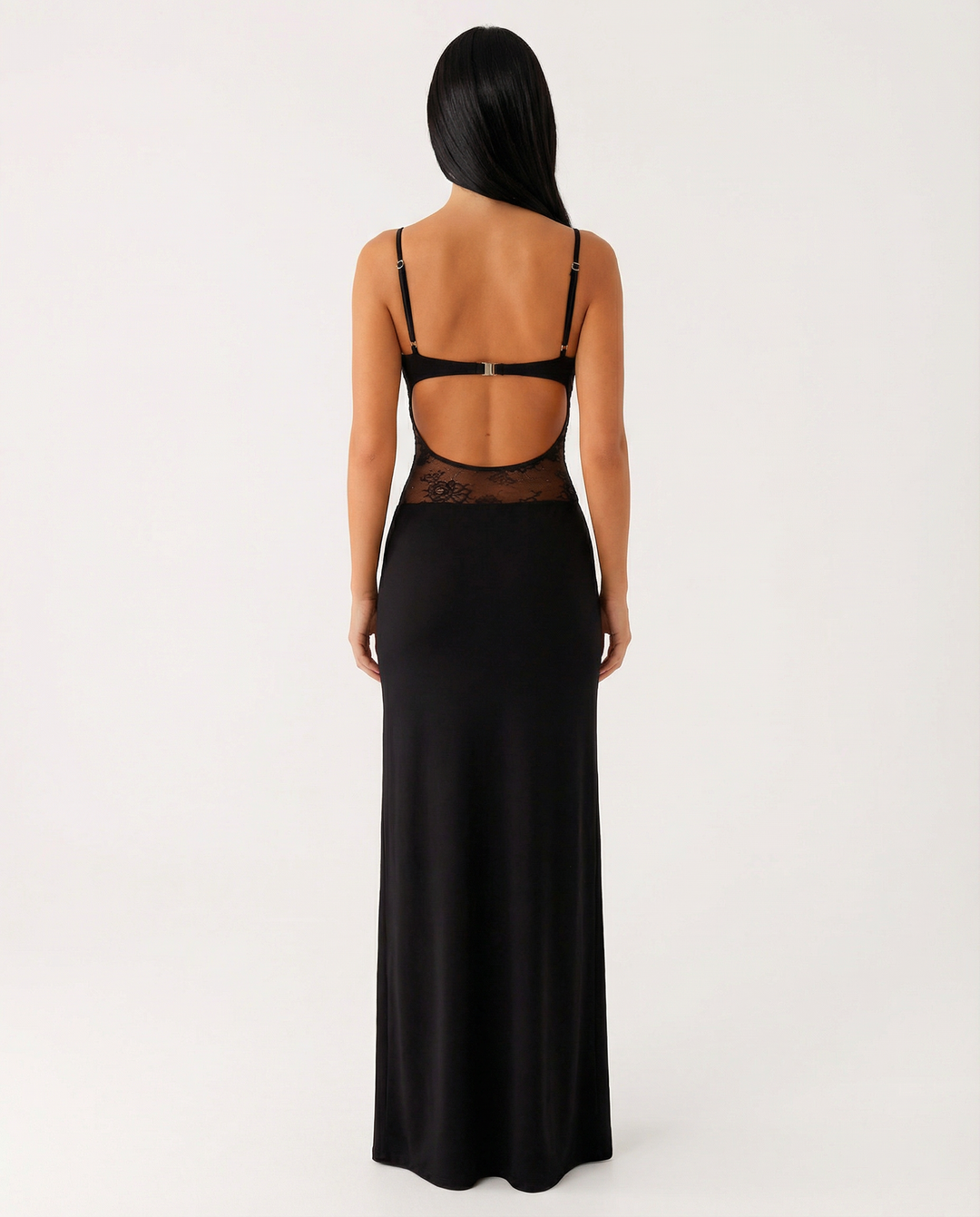 Caitlin | Maxi Dress with Lace Panel and Low Back