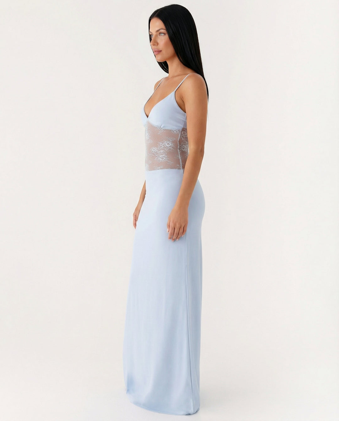 Caitlin | Maxi Dress with Lace Panel and Low Back