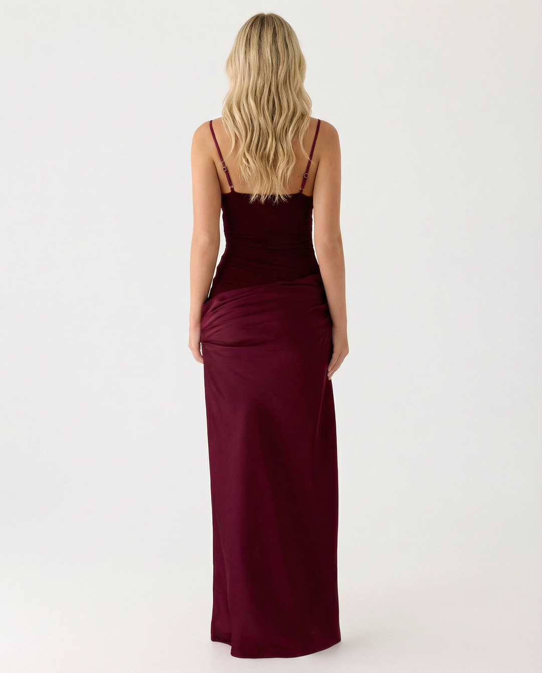 Tracie | Maxi Dress with Asymmetrical Neckline and Ruched Waist