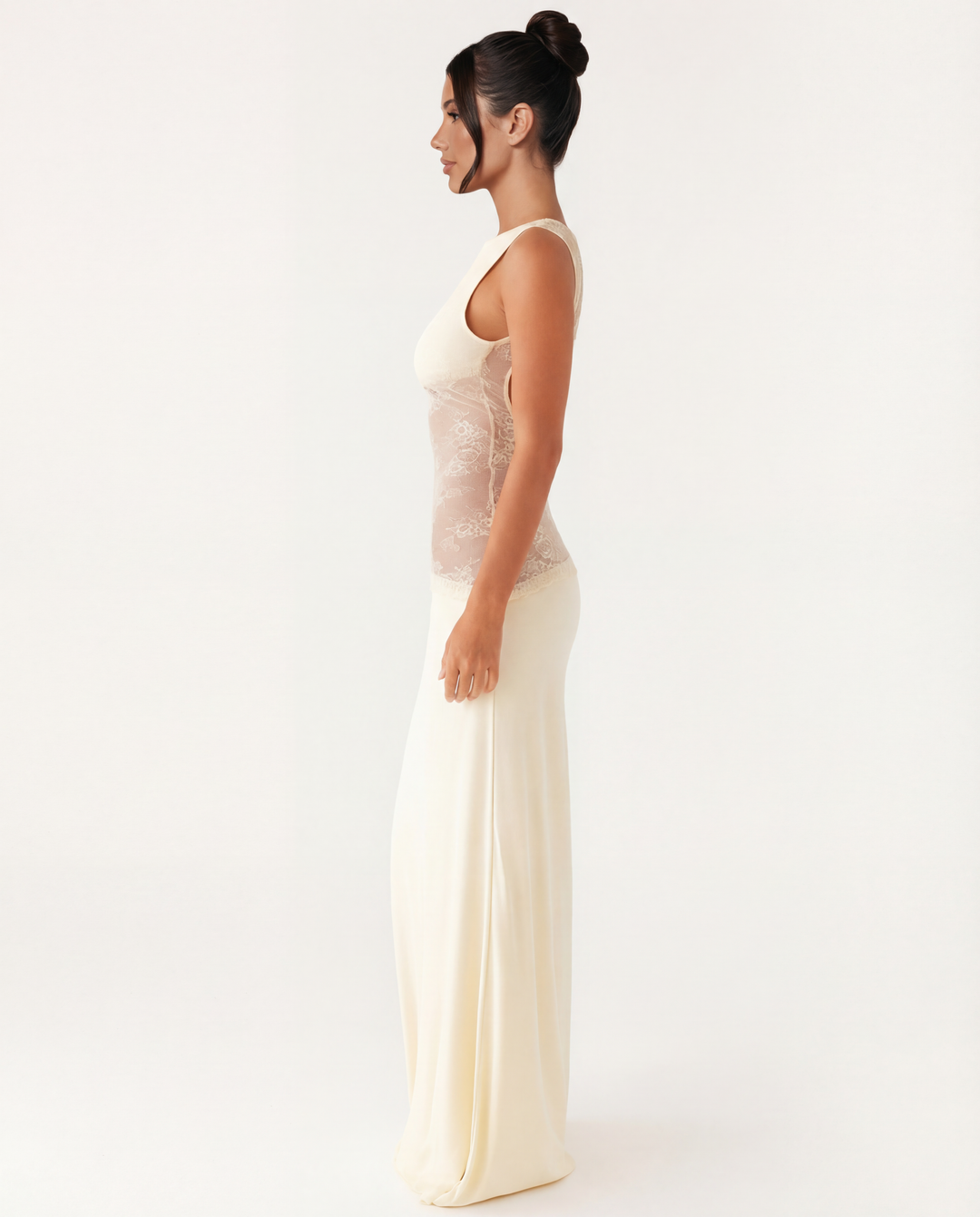 Marta | Lace Waist Open Back Maxi Dress