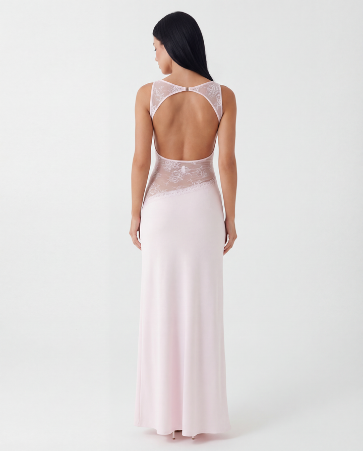 Marta | Lace Waist Open Back Maxi Dress
