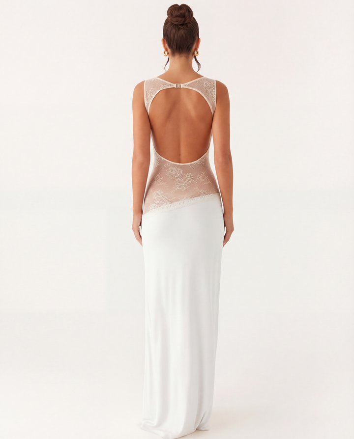 Marta | Lace Waist Open Back Maxi Dress