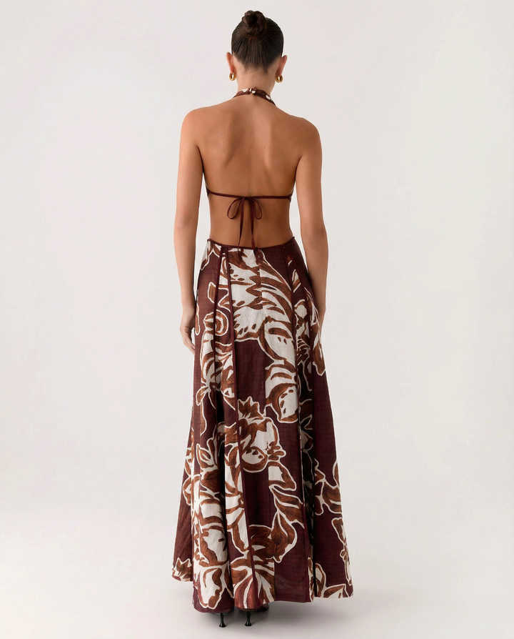 Valerie | Maxi Dress with Halter Cut-Out Detail