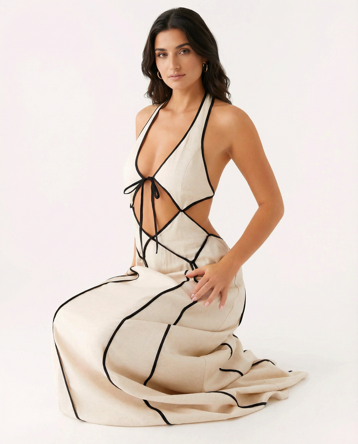 Valerie | Maxi Dress with Halter Cut-Out Detail