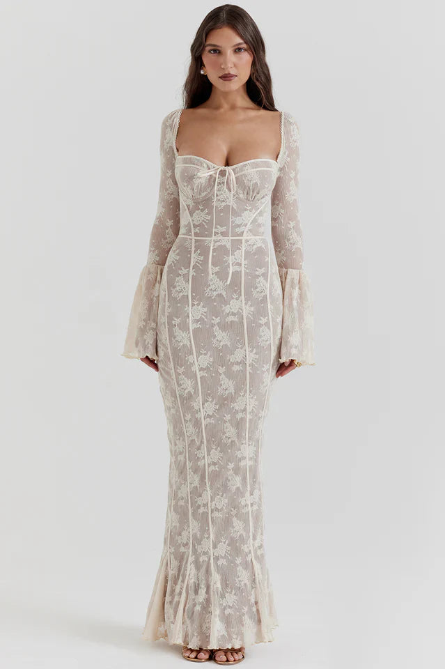 Deana | Maxi Dress with Lace Corset Bodice