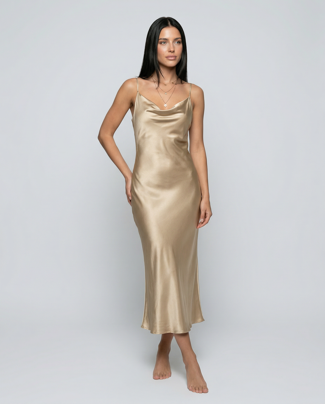 Elsa | Maxi Dress with Cowl Neck and Open Back