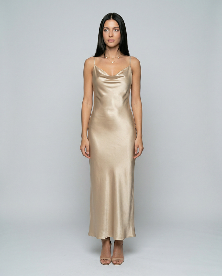 Elsa | Maxi Dress with Cowl Neck and Open Back