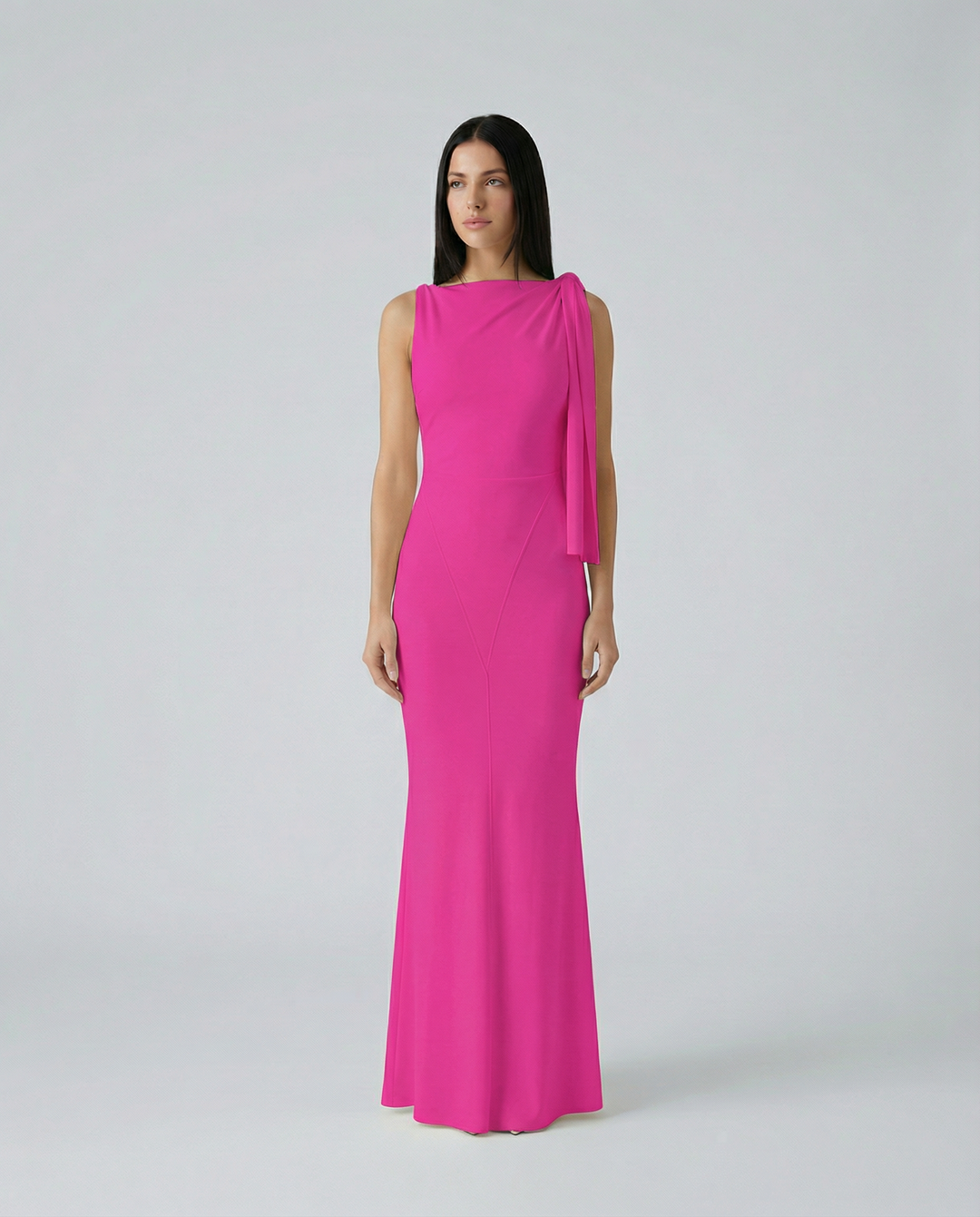 Ada | Maxi Dress with Draped Shoulder Detail