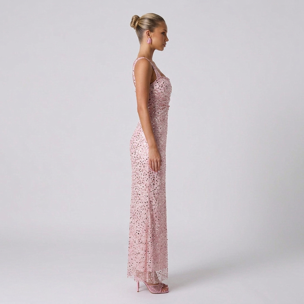 Paige | Sequin Tie-Up Sleeveless Maxi Dress