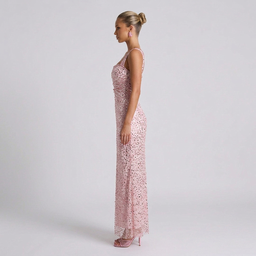 Paige | Sequin Tie-Up Sleeveless Maxi Dress