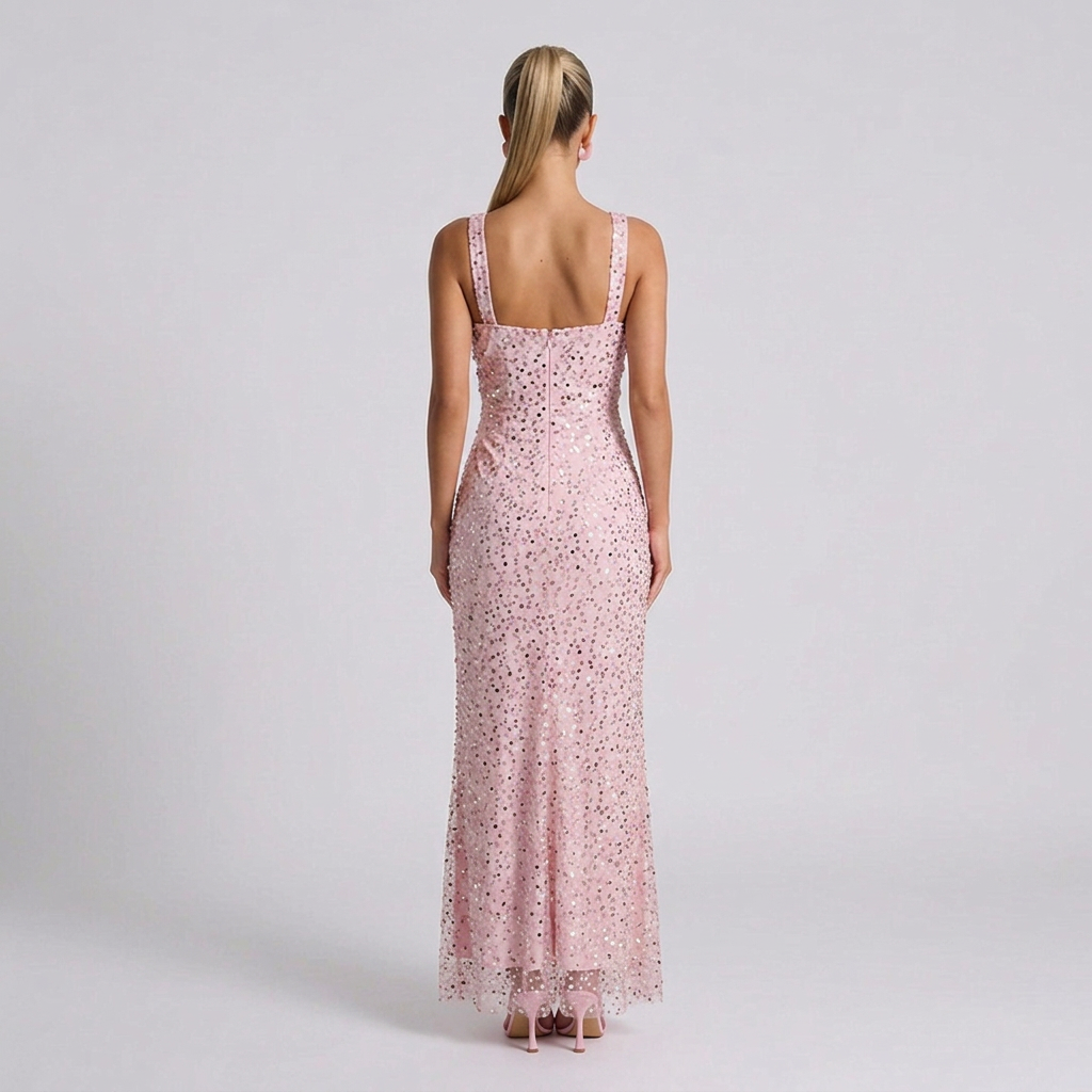Paige | Sequin Tie-Up Sleeveless Maxi Dress