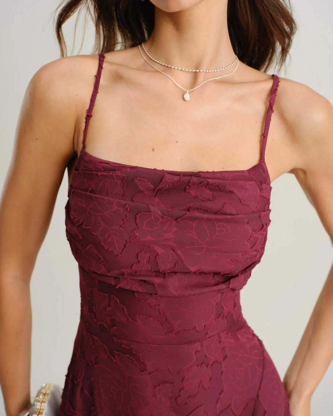 Sienna | Sweetheart Jacquard Slip Midi Dress