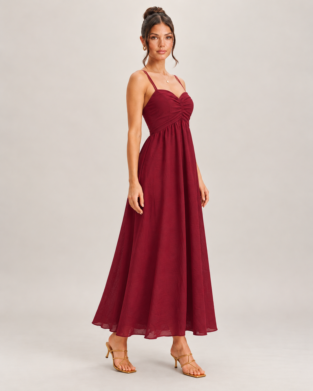 Yara | Spaghetti Strap A-Line Slip Maxi Dress