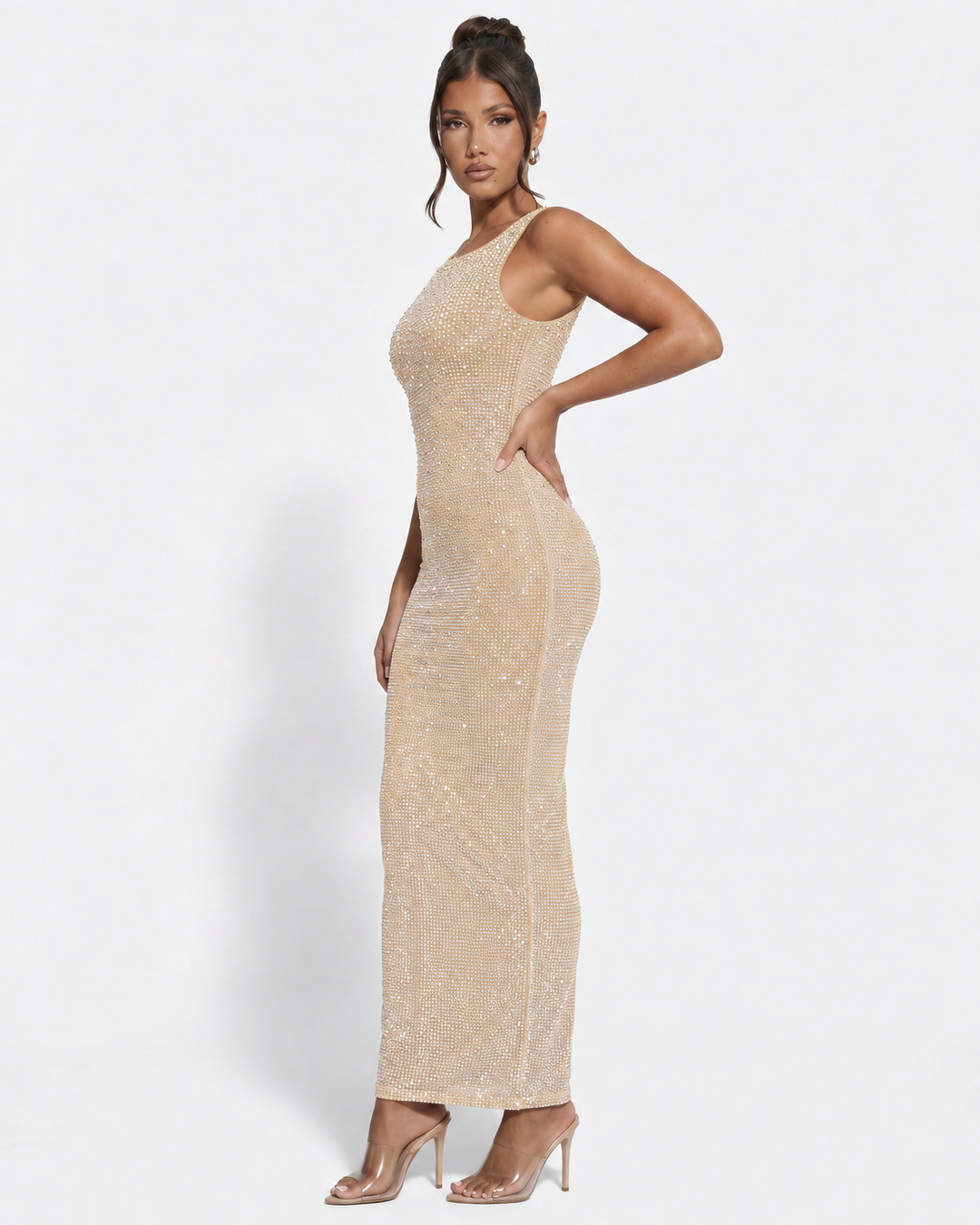 Shari | Maxi Dress with Cami Straps and Side Slit