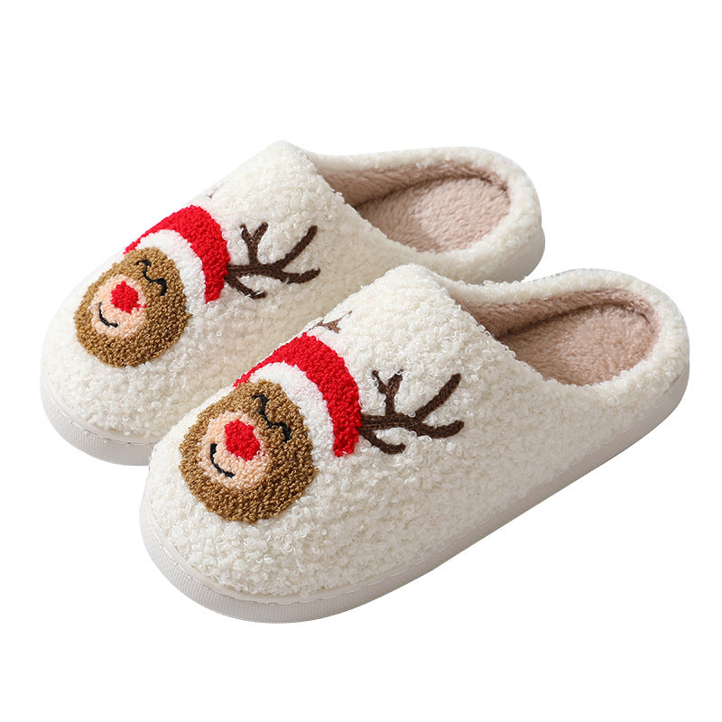 Christmas slippers with Santa, gingerbread and moose designs