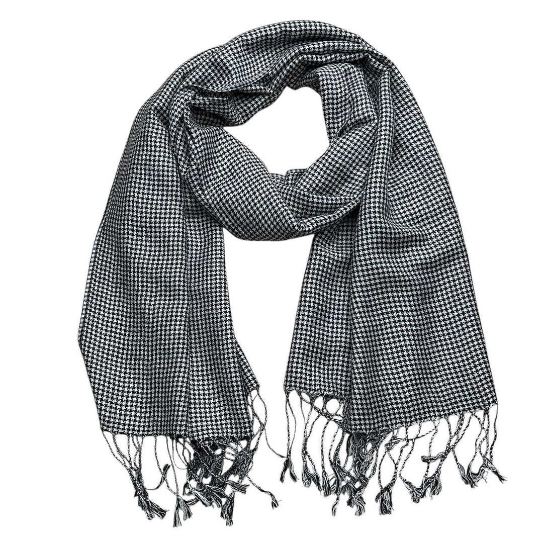 Black And White Graphic Jacquard Scarf For Women And Men