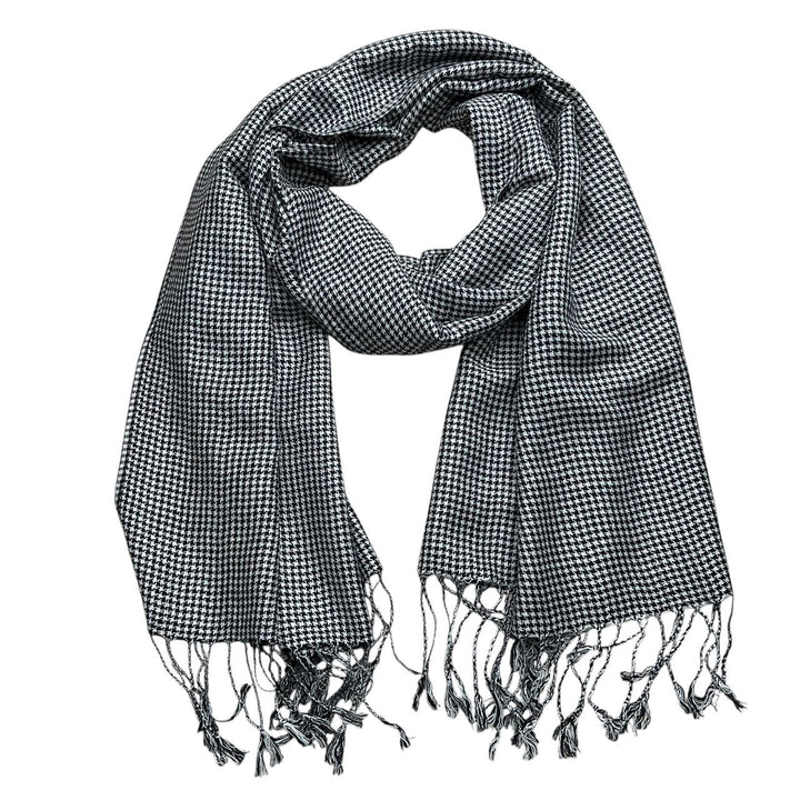 Black And White Graphic Jacquard Scarf For Women And Men