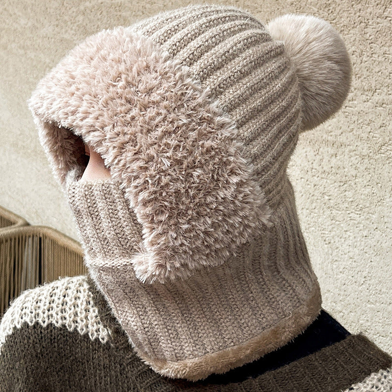 Knitted Hat and Scarf in One – Warm Windproof Hooded Scarf
